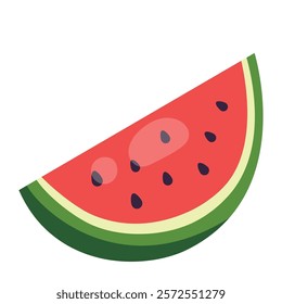 Ripe watermelon. Vector illustration in flat style.