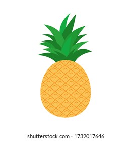 Ripe whole orange pineapple. Fruit isolated on a white background. Stock vector illustration. Design element for logo, label,sign, emblem, badge.