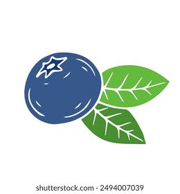 Ripe wild blueberries. Vector graphics.