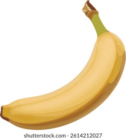 a ripe yellow banana with a natural curve