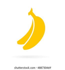 Ripe yellow bananas icon illustration isolated on white background. Banana vector icon. Branch banana eps 10 vector illustration.