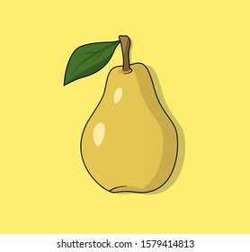 Ripe yellow pear vector illustration for templat, logo or icon. Modern illustration