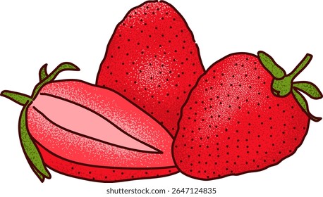 Ilustração vetorial de textura em camadas de morango curado