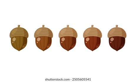 Ripening acorn illustration material set