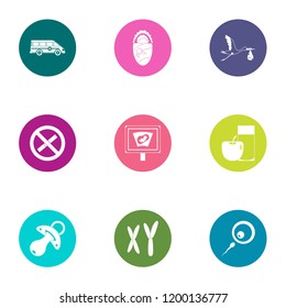 Ripening icons set. Flat set of 9 ripening vector icons for web isolated on white background