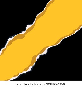 ripped black pape over yellow