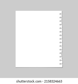 Ripped blank white line school paper, Notepad background