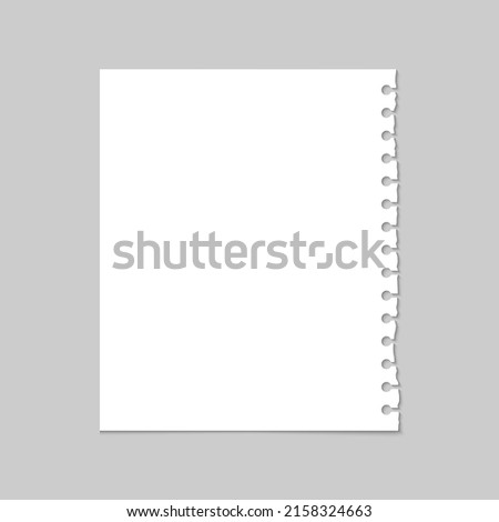 Ripped blank white line school paper, Notepad background