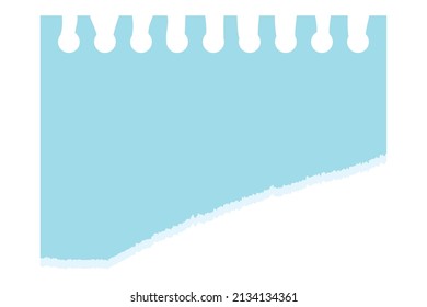 diseño de hoja de bloc de notas azul roto