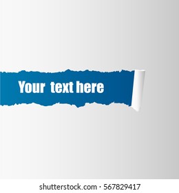 Ripped blue paper background with space for your text