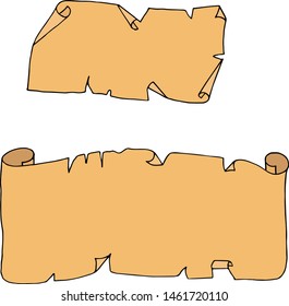 ripped cream colored scrolls with shadows and space for your text vector illustration

