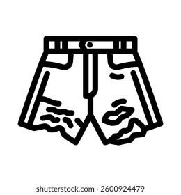 ripped denim shorts diy fashion handmade line icon vector. ripped denim shorts diy fashion handmade sign. isolated contour symbol black illustration