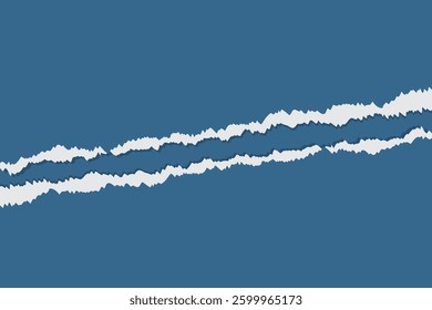 Ripped edge of a torn sheet of paper on a blank background with a curled page, a long shadow, and a flat graphic of the Chile map