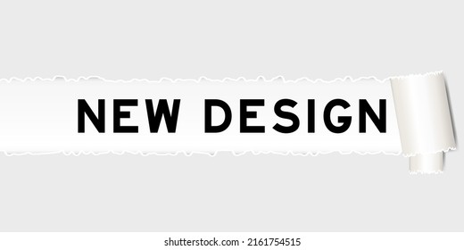 Fondo de papel gris despedazado que tienen un nuevo diseño de palabra en parte desgarrada