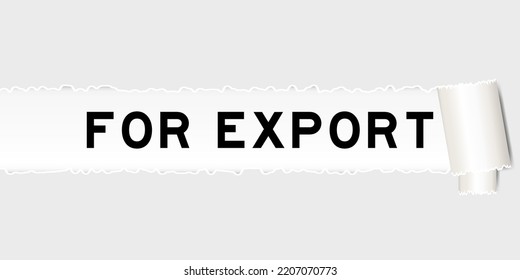 Ripped gray paper background that have word for export under torn part