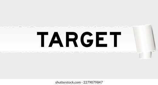 Ripped gray paper background that have word target under torn part
