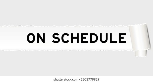 Ripped gray paper background that have word on schedule under torn part