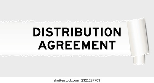 Ripped gray paper background that have word distribution agreement under torn part