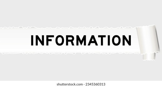 Ripped gray paper background that have word information  under torn part