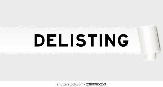 Ripped gray paper background that have word delisting under torn part