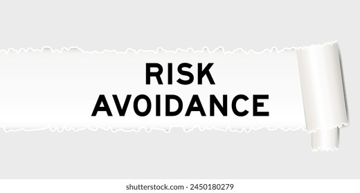 Ripped gray paper background that have word risk avoidance under torn part