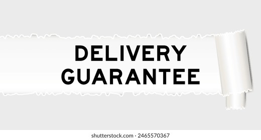 Ripped gray paper background that have word delivery guarantee under torn part