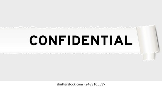 Ripped gray paper background that have word confidential under torn part