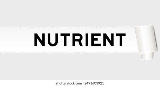Ripped gray paper background that have word nutrient under torn part