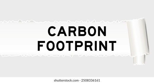 Fundo de papel cinza rasgado que tem pegada de carbono palavra sob parte rasgada