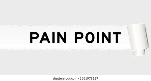 Ripped gray paper background that have word pain point under torn part