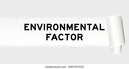 Ripped gray paper background that have word environmental factor under torn part