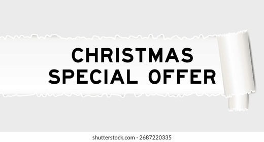 gerissenes graues Papier Hintergrund, die Wort Weihnachten Sonderangebot unter zerrissenen Teil haben