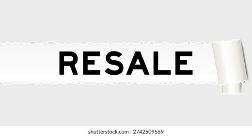Ripped gray paper background that have word resale under torn part