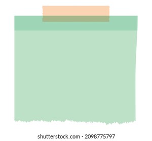 Ripped Green Paper With Tape