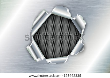 ripped a hole in metal