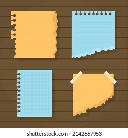 ripped notebook pages icon set