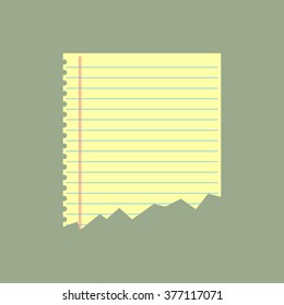 Ripped notebook paper icon vector