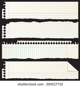 Ripped Notebook Paper Scrap Banners