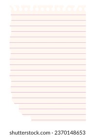 Ripped notebook sheets in line.