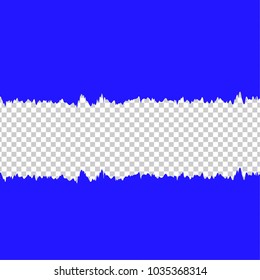 ripped on blue background with copy space