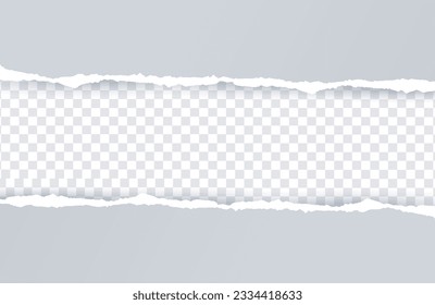 	
Ripped out torn paper sheet edge background