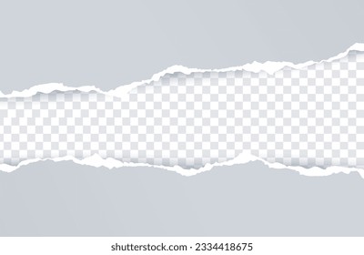 	
Ripped out torn paper sheet edge background