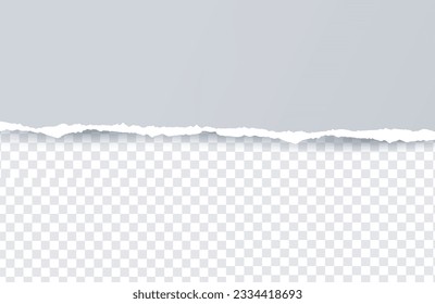 	
Ripped out torn paper sheet edge background