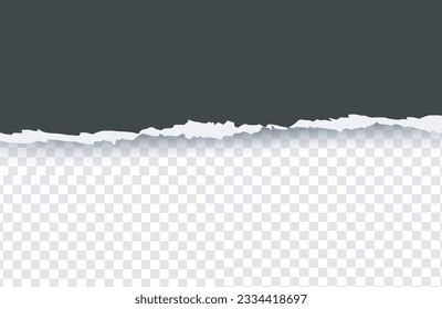 	
Ripped out torn paper sheet edge background