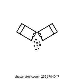 Ripped packet sugar icon Thin line art collection