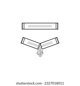 gepäcktes Zuckersymbol. Vektorgrafik. Stockbild.