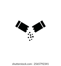 Ripped packet sugar icon Vector flat thin line illustration