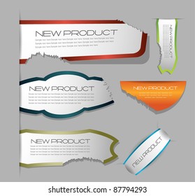 ripped page labels,stickers or bookmarks vector