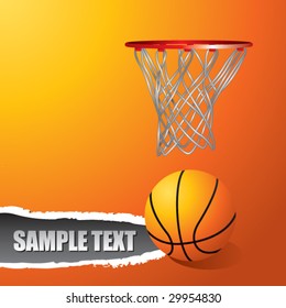 ripped paper with basketball hoop