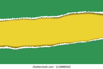 Ripped paper Brazil flag. Vector of ripped paper. the paper was ripped background.